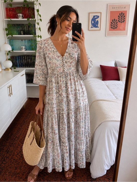 Sezane Dresses & Skirts - Sezane Bonnie Botanic Garden Floral Maxi Dress Size XS